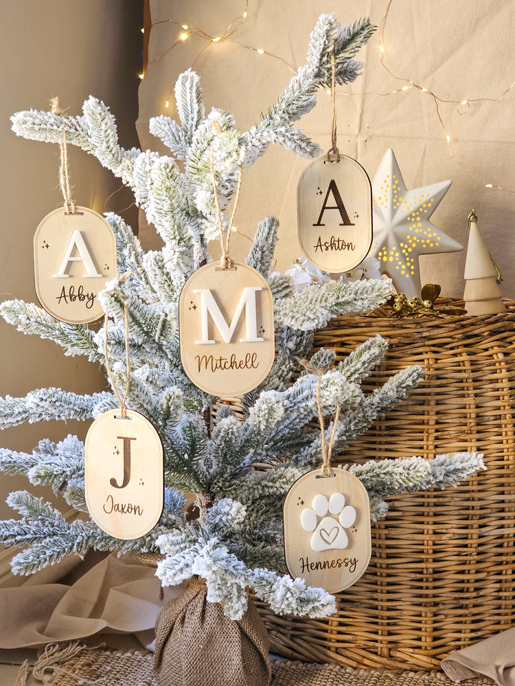Oval Letter & Name Ornament