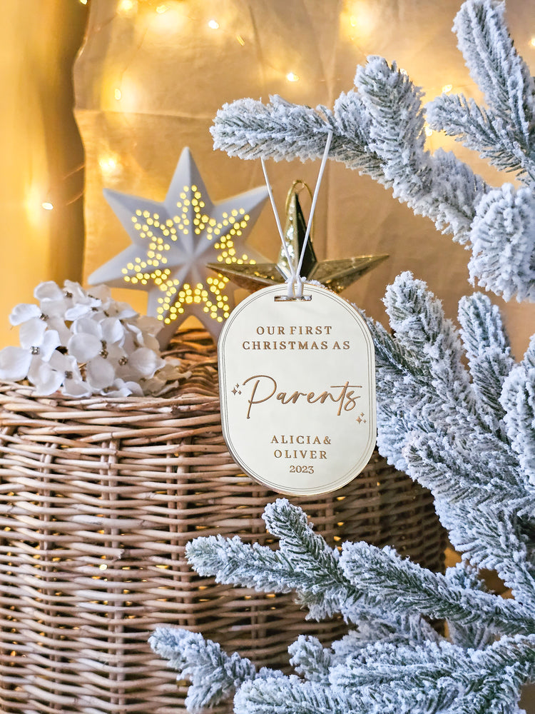 First Christmas as Parents - Oval ornament