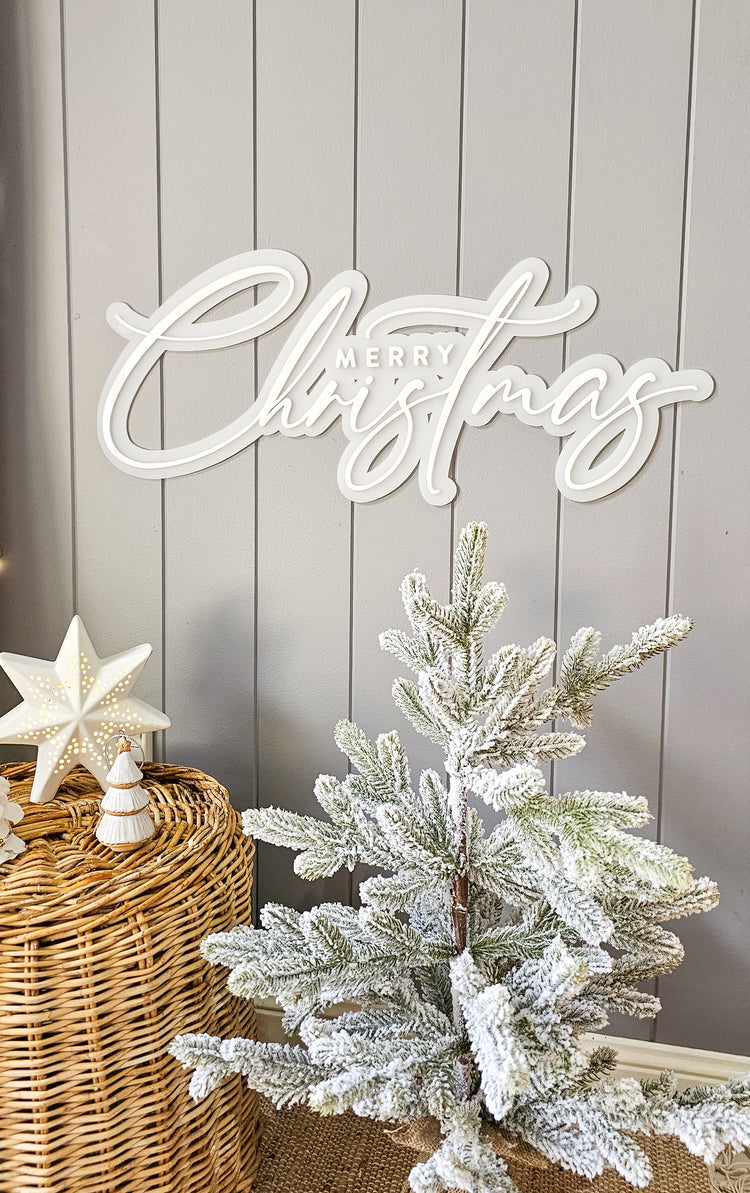 Merry Christmas Layered Wall Script