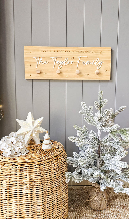 Timber Christmas Stocking Holder