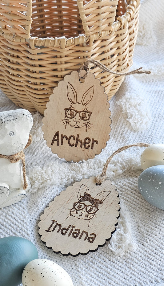 Scalloped Egg Timber Easter Tag