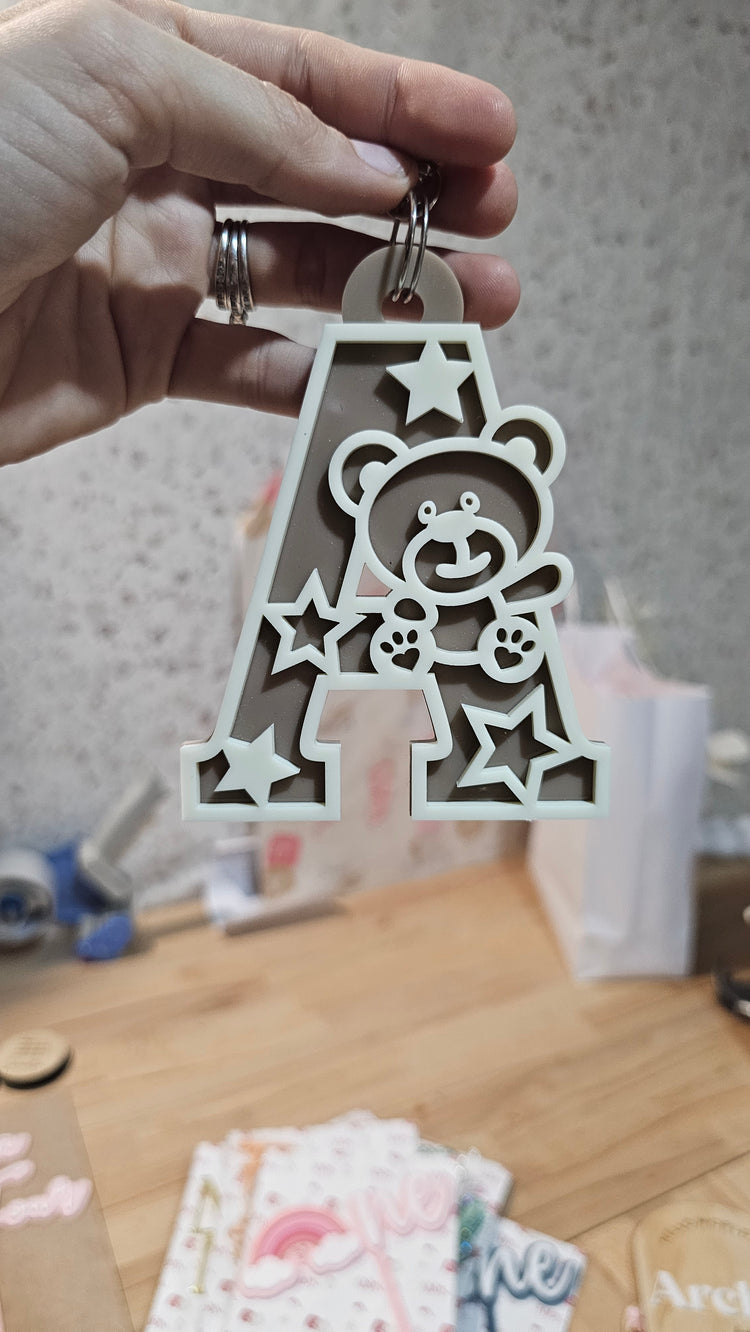 A - teddy bear keyring