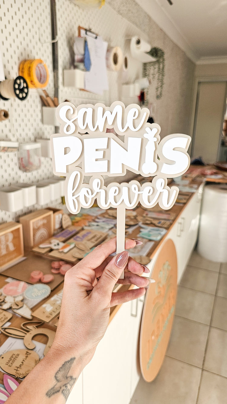 Same penis forever - cake topper