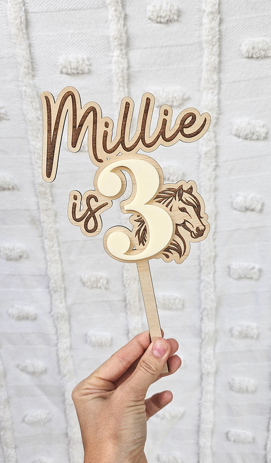 Personalised Horse Cake topper