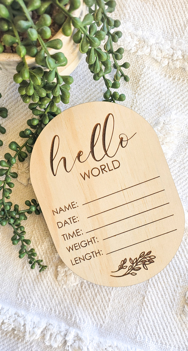 Hello World Announcement plaque - Oval