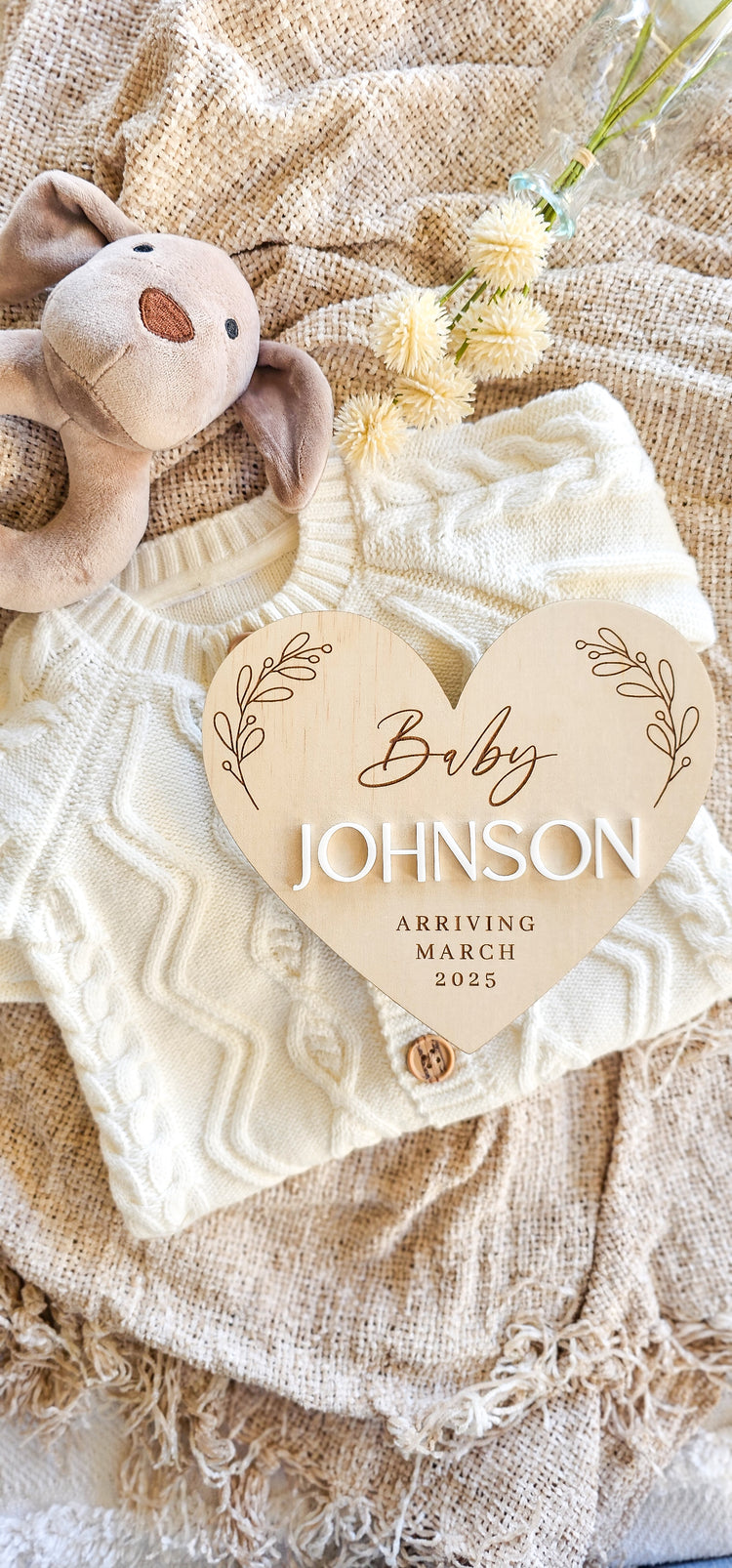 Heart Pregnancy Announcement Plaque