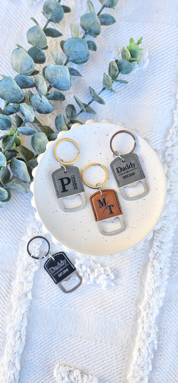 Leather Bottle Opener Keyring