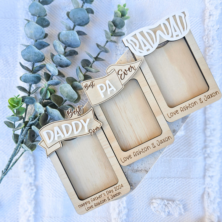 Father's Day Fridge Photo Frames w Magnet