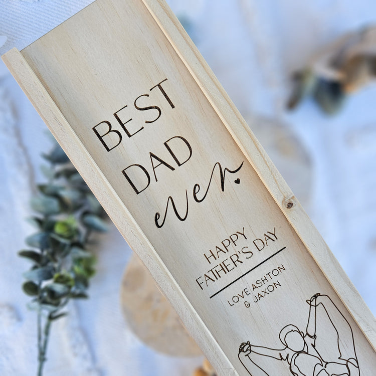 Personalised Wooden Wine Box for Dad