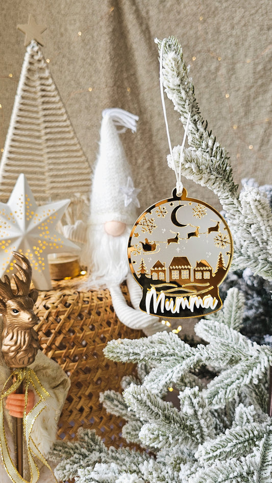 Personalised Layered Christmas Scene Ornament