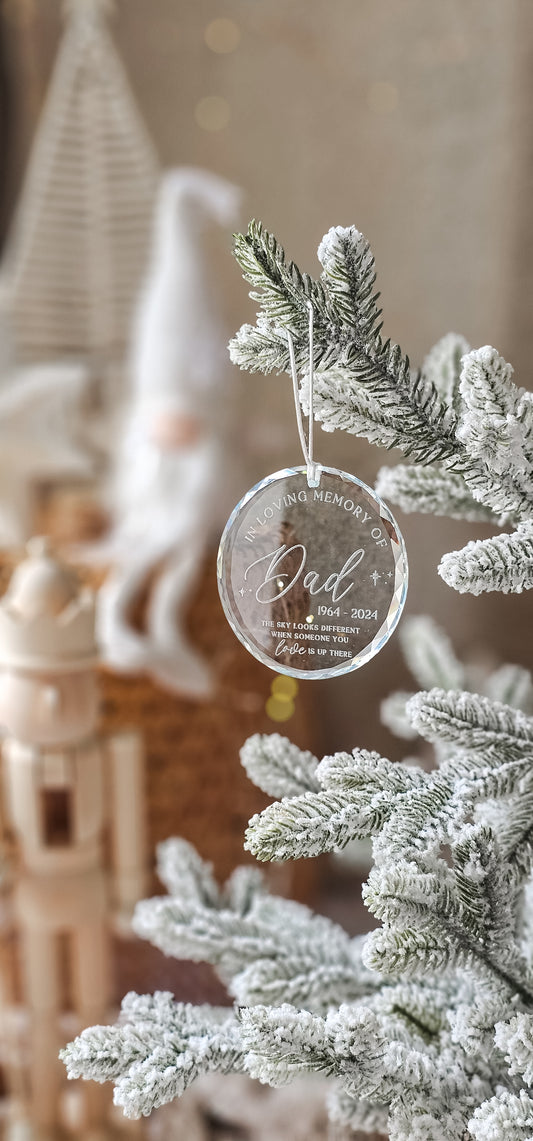 In loving memory memorial Crystal Christmas Ornament