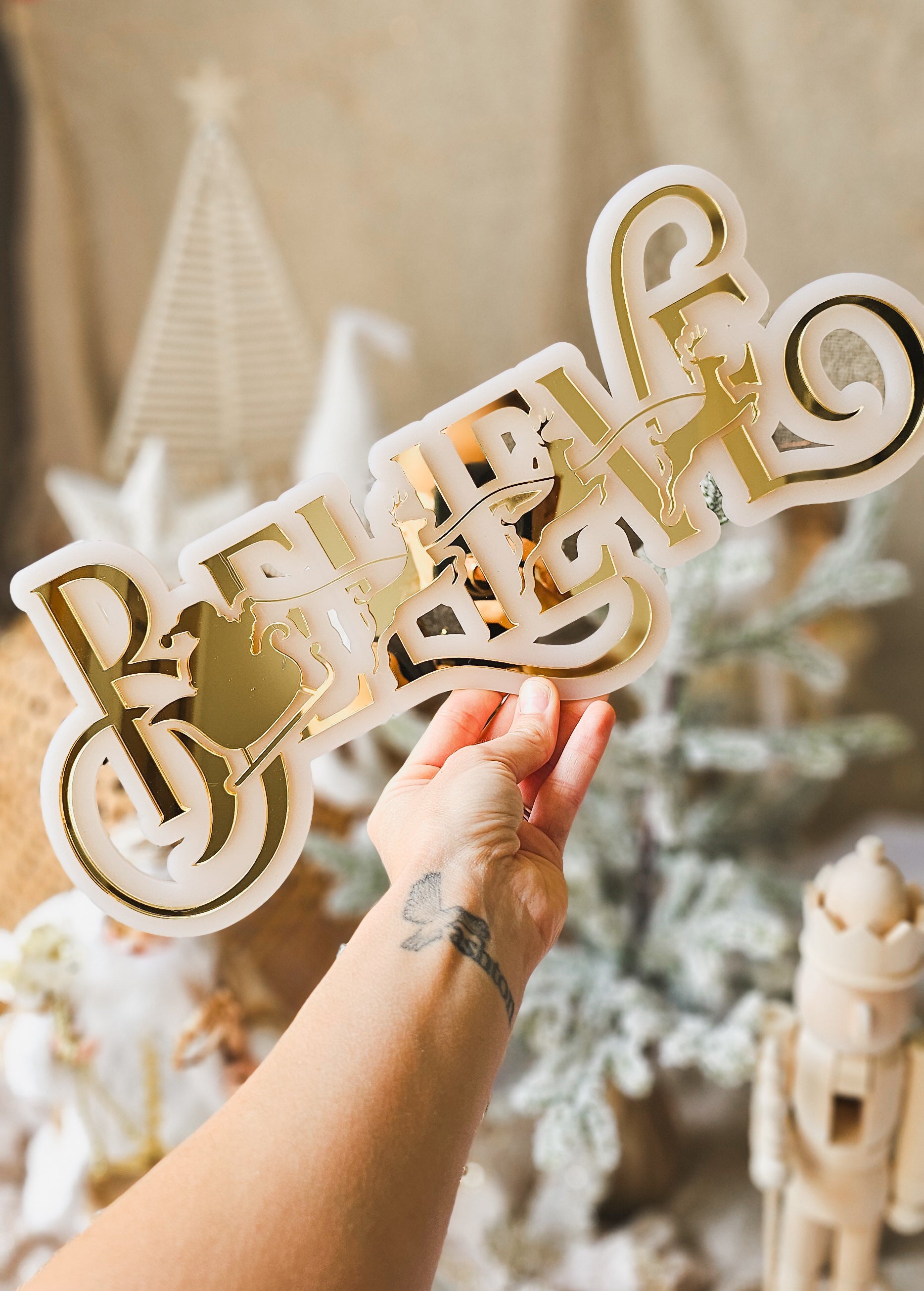 Believe Christmas Layered Wall Script – Love, Abby