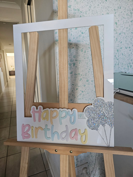 Happy birthday polariod frame