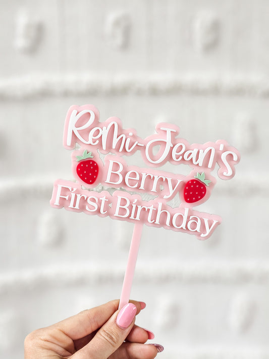 Berry First Birthday Cake Topper