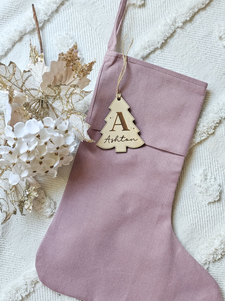 Linen Christmas Stocking ONLY - multiple colours