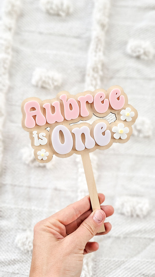 Retro One Daisy Cake Topper