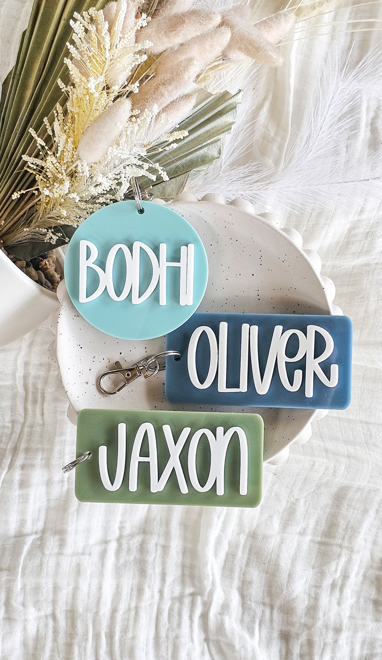 Personalised Acrylic Keyring | Bag Tag