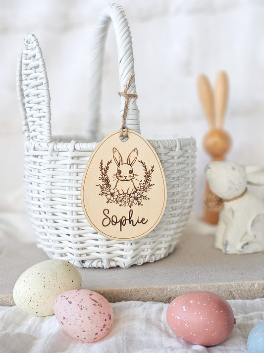 Personalised Timber Easter Basket Tag - Multiple Designs