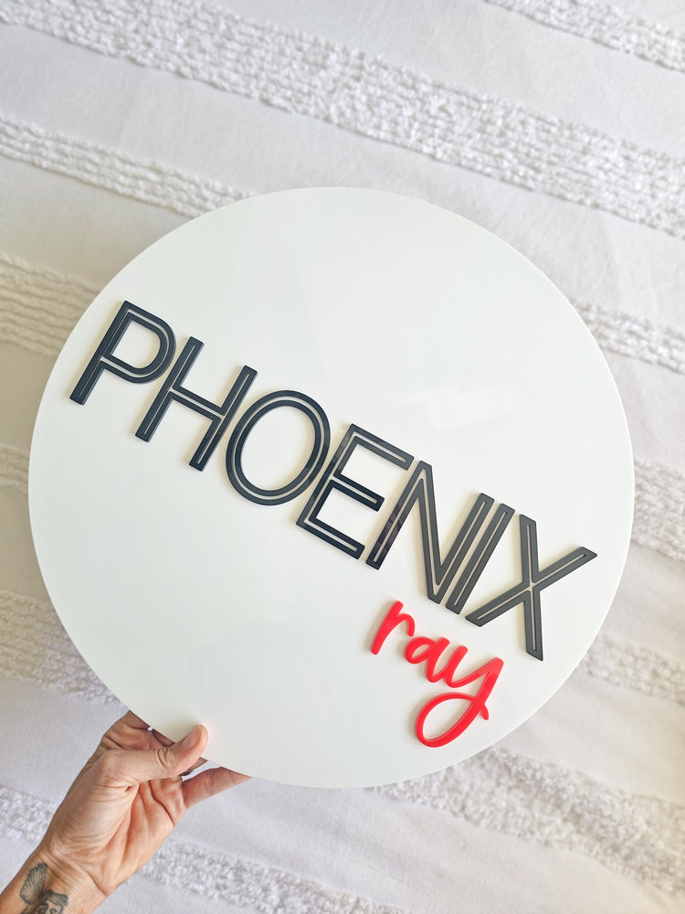 Personalised Acrylic plaque - stencil look