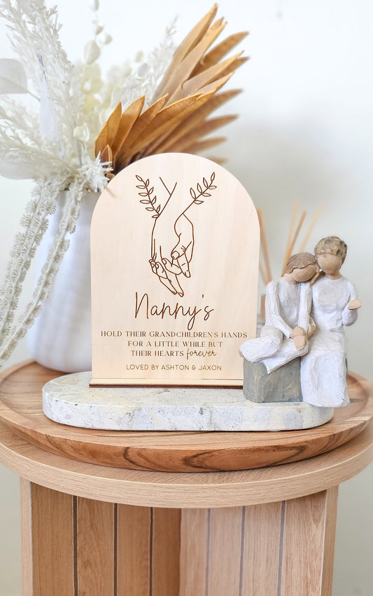 Mother's Day Timber Plaque - hold their grandchildren's hands