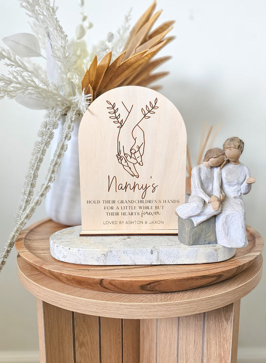 Mother's Day Timber Plaque - hold their grandchildren's hands