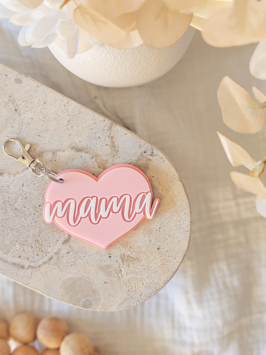 Mother's Day Heart Acrylic Keyring