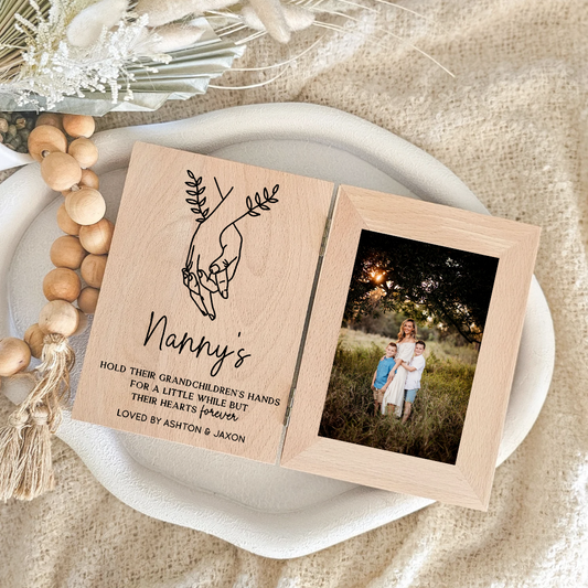 Timber Book Frame - Hold their grandchildren's hands