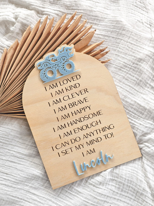 Affirmation Plaque - Monster Truck