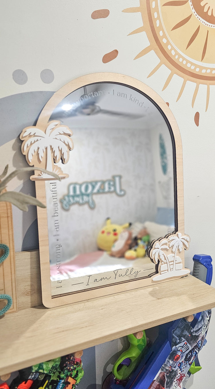 Personalised Daily Affirmation Mirror - Palm Tree