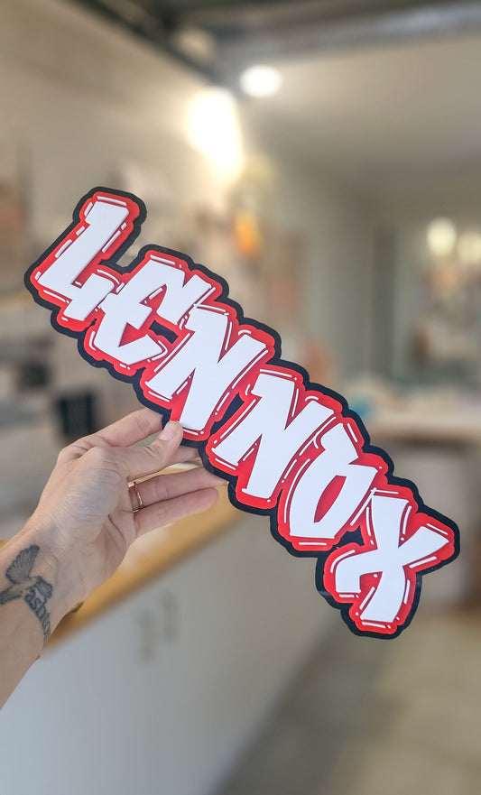 Triple Layer Name Plaque - Graffiti Style