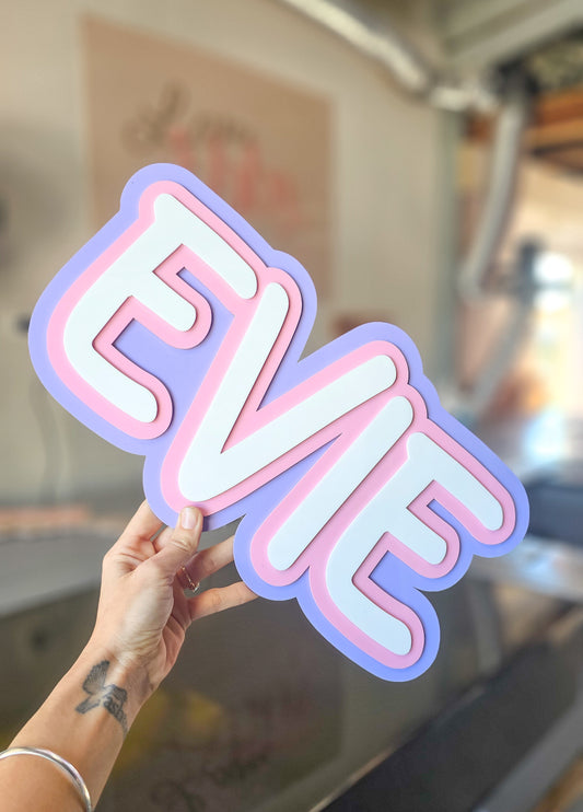 3 layer name plaque - Acrylic Base