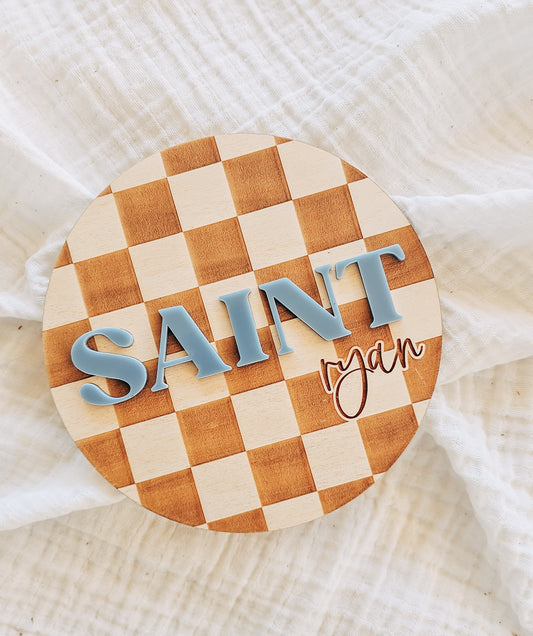 Checkered Announcement Plaque
