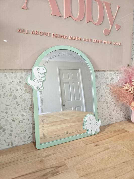 Personalised Daily Affirmation Mirror - Dinosaurs