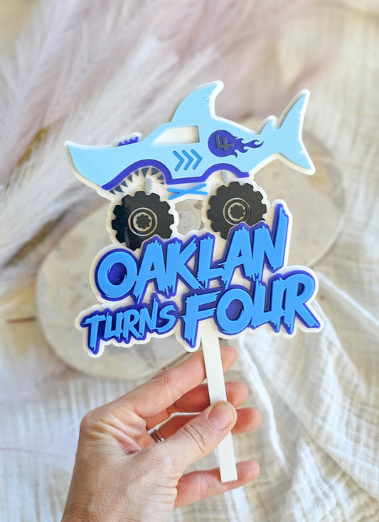 Shark Monster Truck Cake Topper