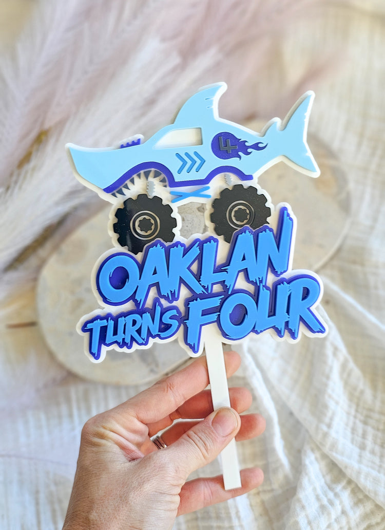 Shark Monster Truck Cake Topper