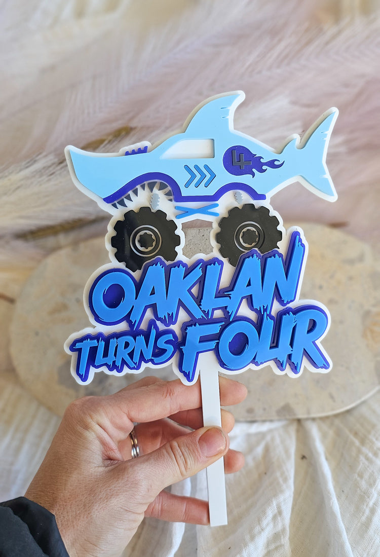 Shark Monster Truck Cake Topper
