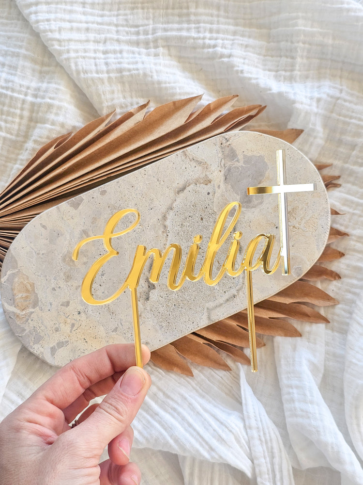 Christening name topper
