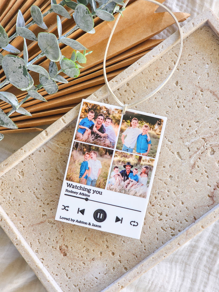 Spotify Song with Photo Collage Car Hanger