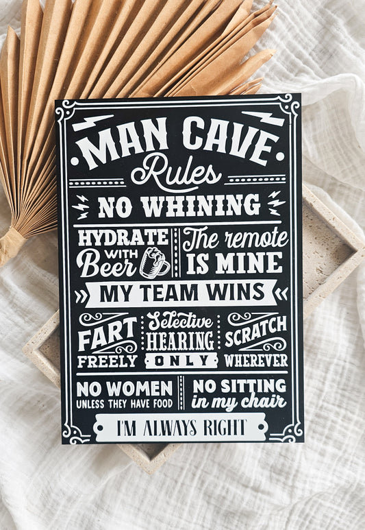 Mancave Rules Sign