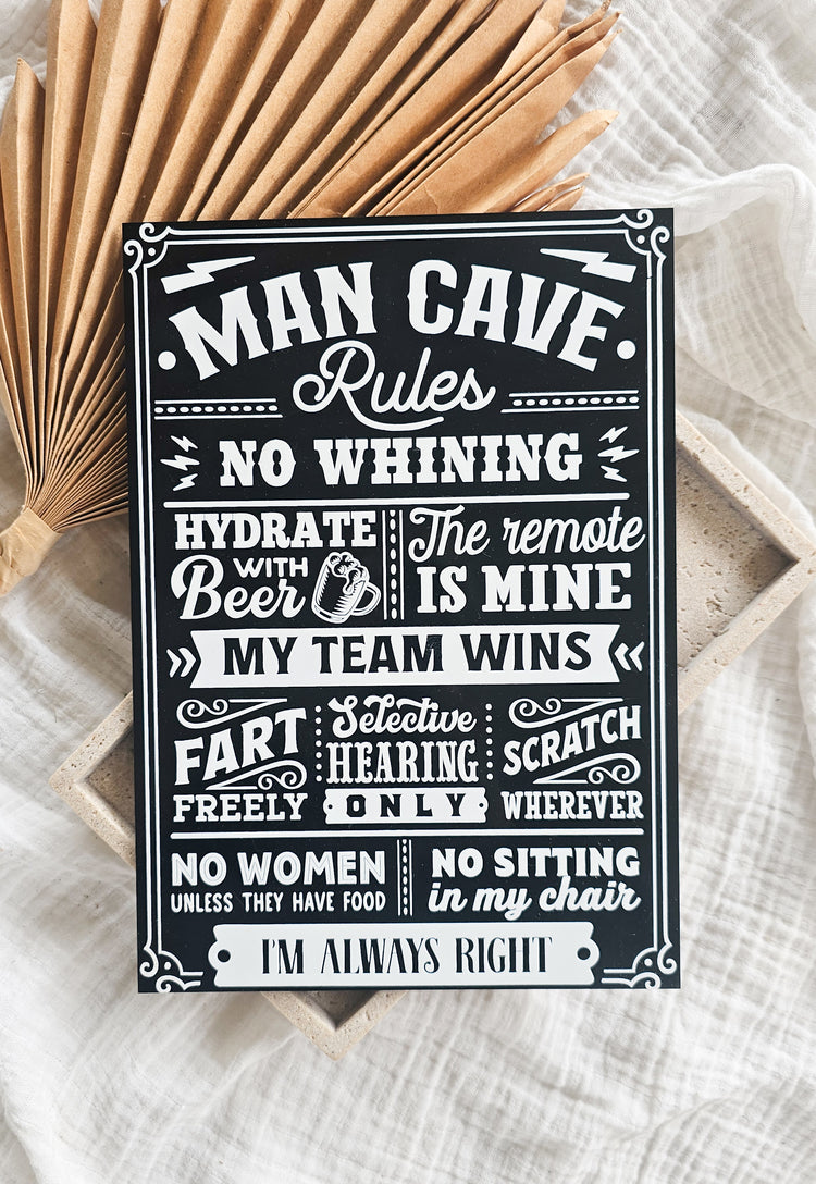 Mancave Rules Sign