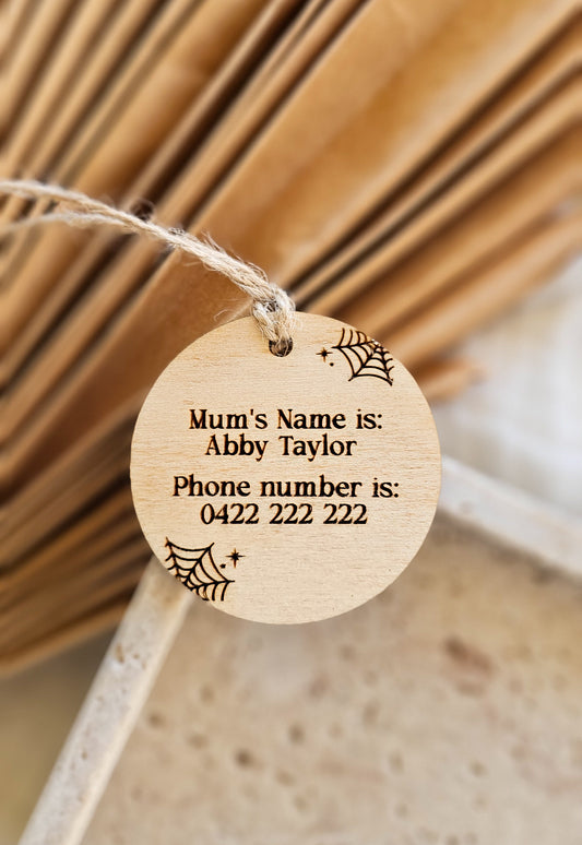Halloween Identification/ Lost Tag for kids