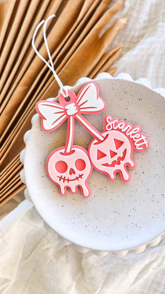 Halloween Cherry Bow Tag