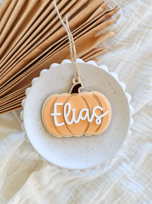 Personalised Pumpkin Halloween Tag
