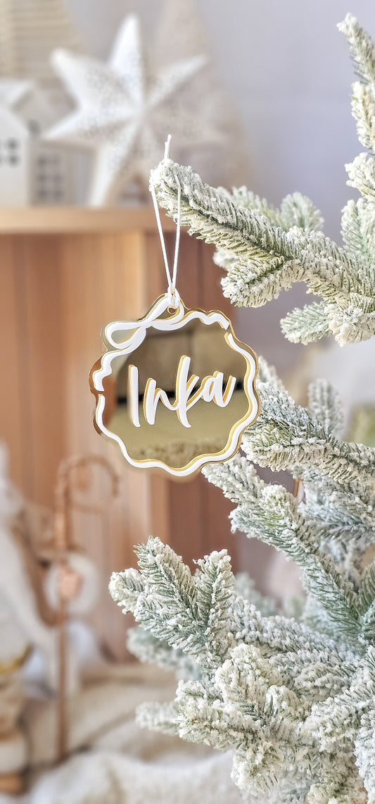Wavy Bow Christmas Ornament