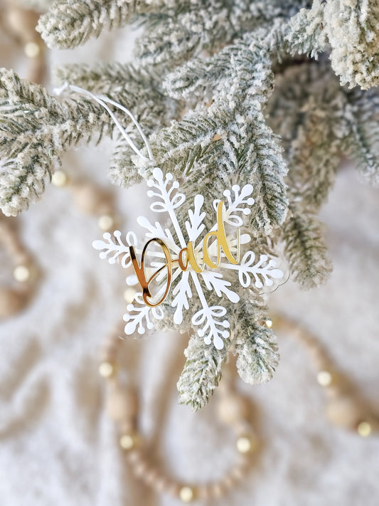 Gingerbread Snowflake Cookie Christmas Ornament