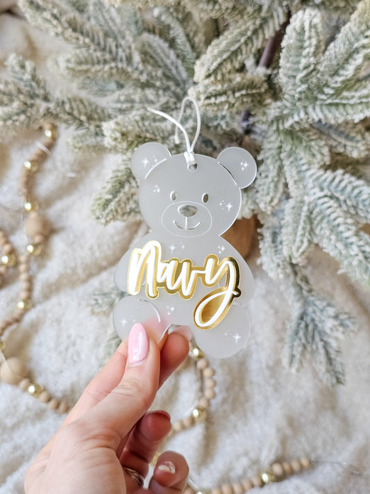 Teddy Bear Layered Acrylic Ornament