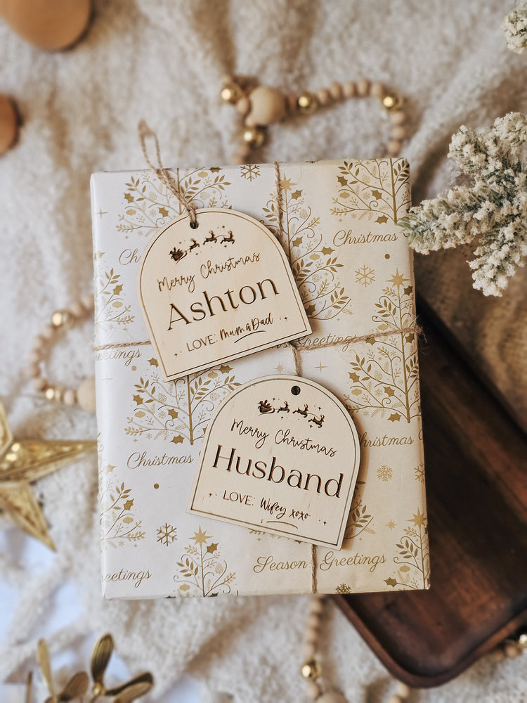 Personalised Timber Christmas Present Tag