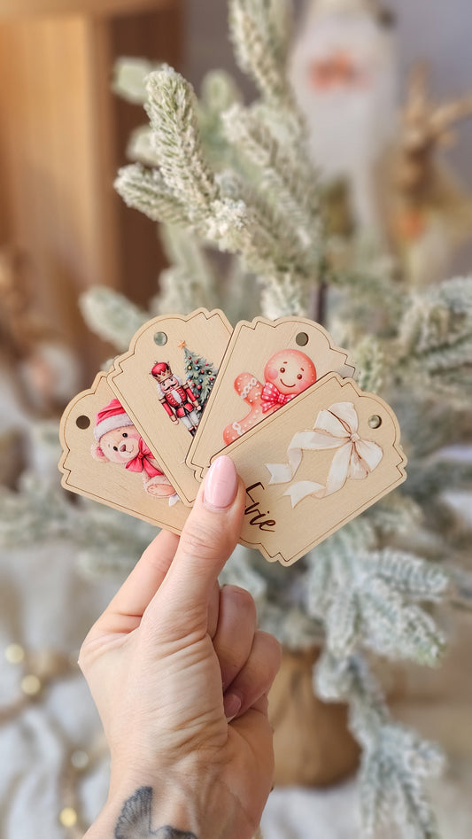 Personalised Timber Gift Tag - Printed Designs