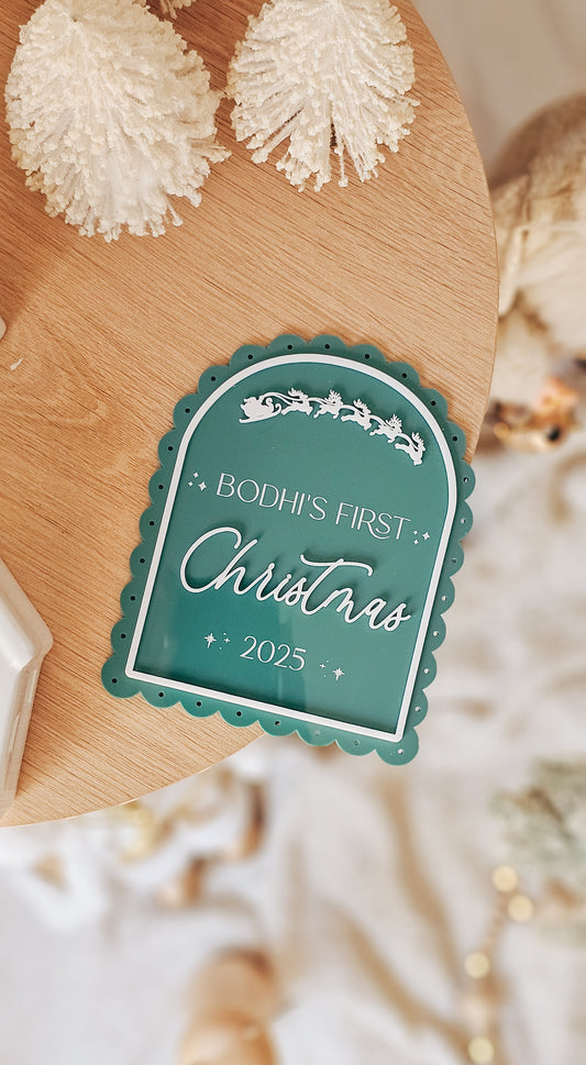 Vintage Arch Acrylic First Christmas Plaque