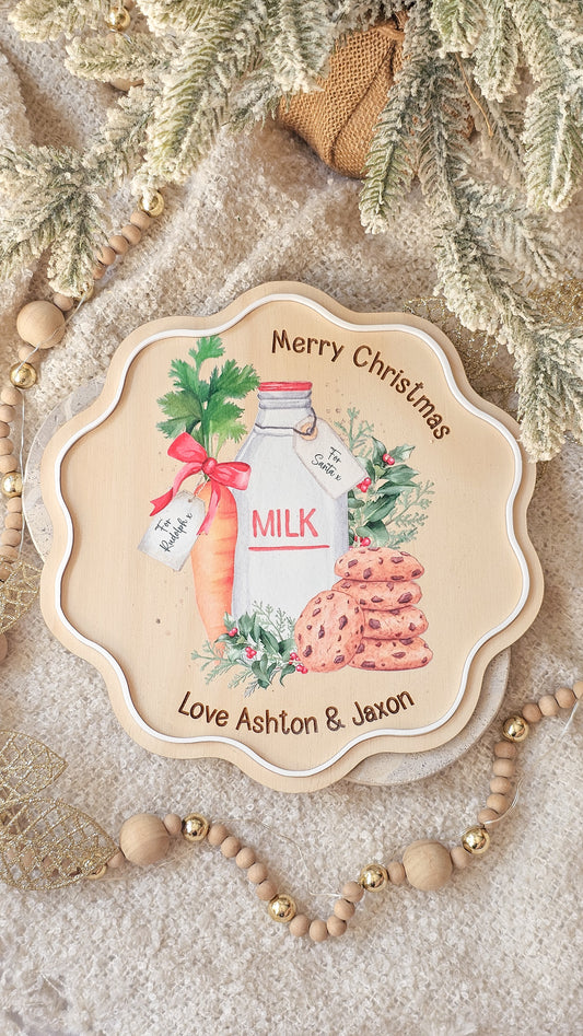Wavy Santa Treat Plate - Printed Image